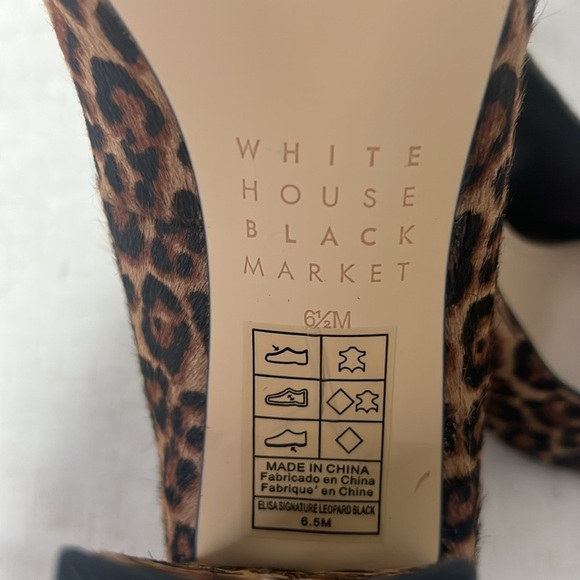 NWOT BHWM Women’s Leopard Print Calf Hair Block Heel Pumps size 6.5 - Picture 9 of 10